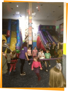 Rock wall with kids